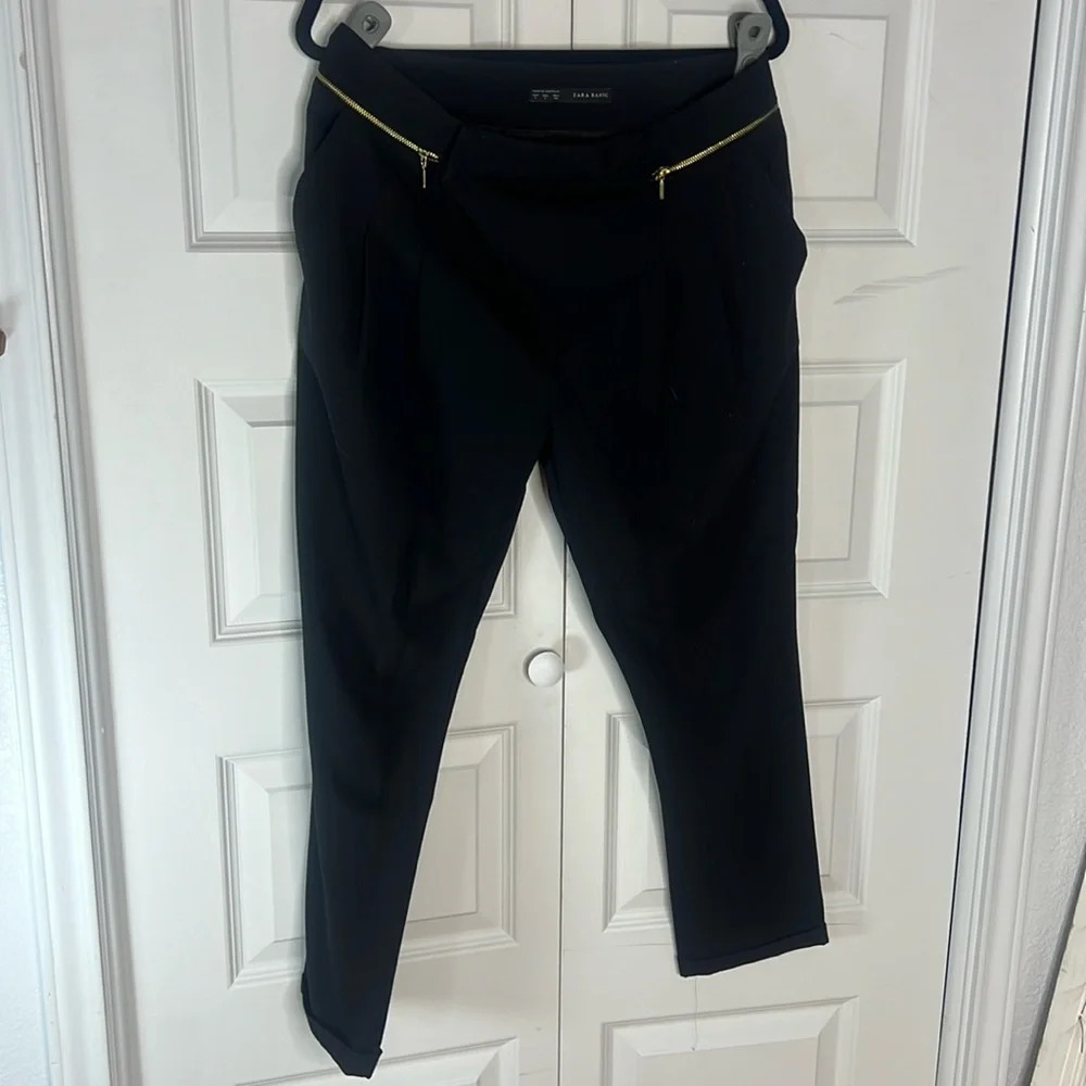 Zara Basic Black Slacks Large